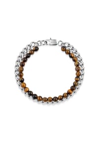 zeeme STAINLESS STEEL - Armband Edelstahl Tigerauge - mehrfarbig