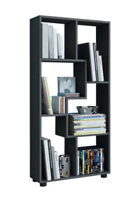 VCM. - Holzregal stehend | platzsparendes Regal | Maße:  H. 119 x B. 60 x T. 20 cm | Elegantes Regal stehend | Aufbewahrungsregal | Bücherregal | Raumteiler | Blina - Honig-Eiche