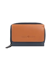 GREEN BURRY - Nappa Nappa Geldbörse RFID Schutz Leder 11 cm - black-tan
