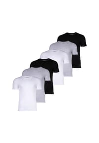 LACOSTE - Herren T-Shirts, 6er Pack - Essentials, Rundhals, Slim Fit, Baumwolle, einfarbig - Schwarz