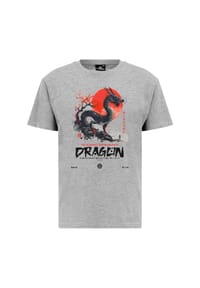 OLDSKULL - T-Shirt ASIAN DRAGON SPIRIT GRAPHIC mit angesagtem Frontprint - Heather Grey