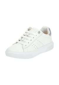 GEOX - Leder/Synthetik Sneaker - Weiß/Silber