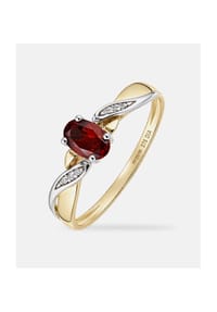 Diamant L'eternel - Ring, mit Granat, 375 Gelbgold - gold