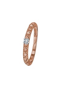 ONE ELEMENT Timeless Diamonds - 0,04 ct Diamant Brillant Ring 585 Roségold - rosé