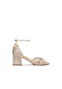 Kazar - Goldene Pfostensandalen mit geflochtenen Riemen - Gold