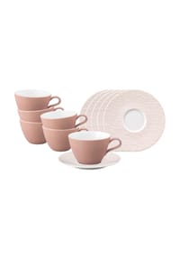 Seltmann Weiden Milchkaffeetassen mit Untertassen Life Fashion 370 ml 6er Set - LIFE - blau