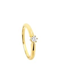 MONCARA - Damen Ring, 585er Gold, 1 Diamant ca. 0,12 Karat - 