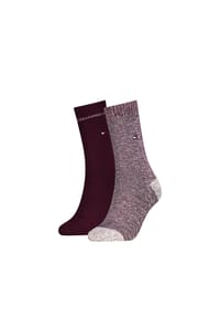 TOMMY HILFIGER - Socken, 2er-Pack, für Damen - 001 DEEP ROUGE