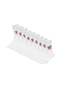 NFL - Unisex Socken, 9er Pack - NFL Shield 9Pack Crew Socks, Logo, Baumwollmischung - Dunkelblau/Weiß/Rot