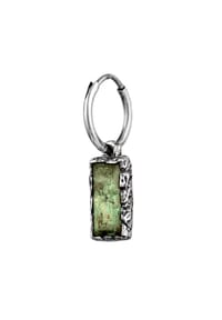 HAZE & GLORY - Ohrringe Creole Afrikanischer Türkis Grün 925 Sterling Silber - Silber