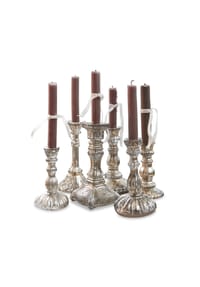 LOBERON Kerzenständer 6er Set Adolpha antiksilber - Kerzenhalter - antiksilber