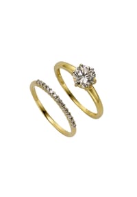 CELESTA® - Ring-Set 375/- Gold 1 Zirkonia - gelb