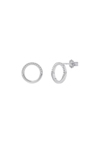 TOM TAILOR - Ohrstecker für Damen, Silber 925, Zirkonia - silber