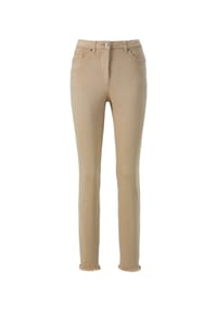 MADELEINE - Mid Waist Skinny-Hose mit Fransen - apfelgrün