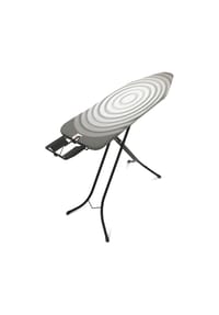 brabantia - Streckmetall-Bügeltisch, Größe B 124 x 38 cm, Titan Oval / Black - Bubbles / Metallic Grey