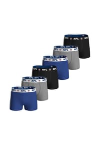 NFL - Herren Boxershorts, 6er Pack - NFL Shield 6Pack Boxers, Baumwoll-Stretch, Logobund - Blau/Grau/Schwarz