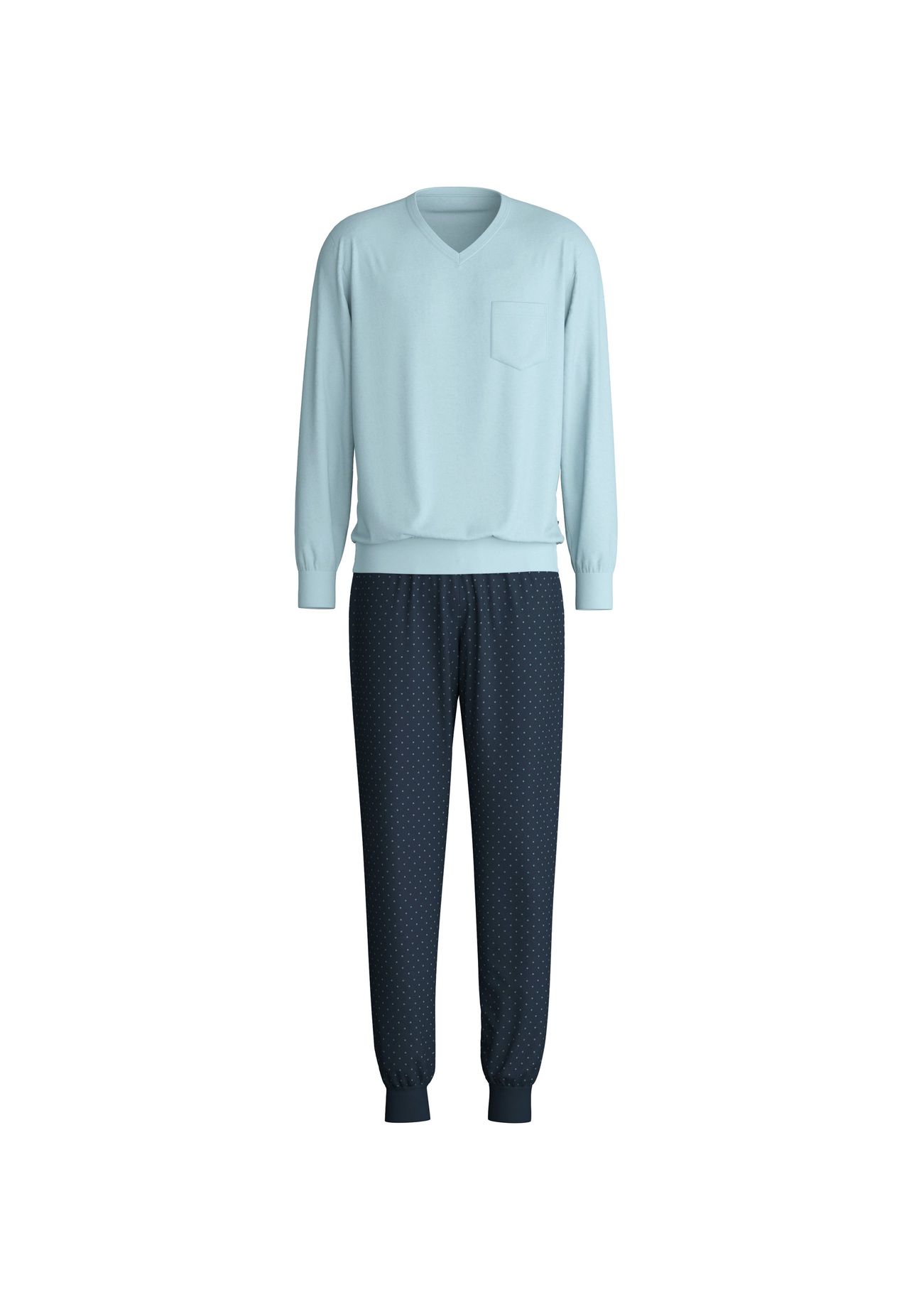 Calida Damen Blau Schlafanzug "Relax Imprint 3", Gr. M (50), (Tourmaline ), Single Jersey, Obermaterial: 100% Baumwolle, Bequem Lang, V-Aussch... - Bild 4
