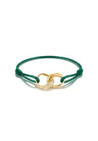 Thomas Sabo - Textilarmband Together grün mit Zirkonia - gelbgoldfarben