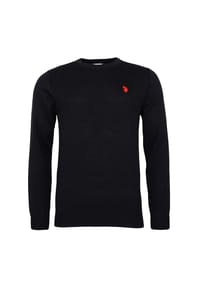 U.S. POLO ASSN. - Herren Strickpullover - Rundhals, Logo-Stickerei, Baumwolle - Beige