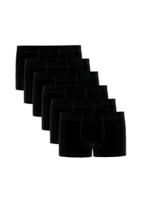 seidensticker - Herren Boxershorts, 6er Pack - Trunk 6-Pack, Single Jersey, Baumwollmischung, einfarbig - Schwarz