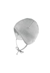 maximo® - NEWBORN-Mütze, ausgenäht Ringeljersey, Bindeband, Jerseyfutter geraut - altrosameliert-rehbraun