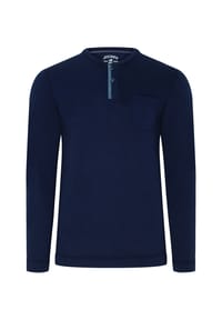 JOCKEY® - Night & Day Schlafanzug-Oberteil, Henley-Ausschnitt, für Herren - 407  DEEP SKY