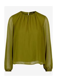 zero - Chiffonbluse mit Crinkle-Effekt - Fir Green