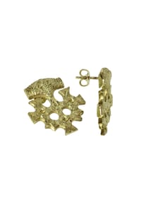 OSTSEE-SCHMUCK® - Ohrstecker , Hiddensee 25 x 23 mm , Silber 925/000, vergoldet - gold