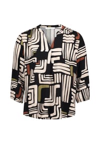 BETTY & CO - Shirtbluse, Split-Neck, für Damen - 9812 BLACK/CREAM
