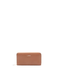 L.CREDI PERLA - Langbörse, Kunstleder, Reißverschluss, für Damen - COGNAC