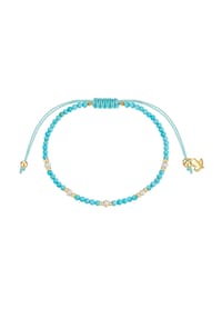 GLANZSTÜCKE MÜNCHEN - Armband Edelstahl gelbgold Textil (türkis) Türkis (rek.) - gelbgold