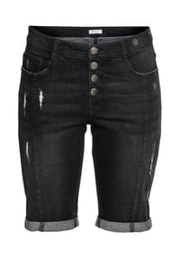 sheego - Jeansbermudas - black used denim