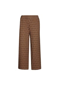 GOLDNER - Kurzgröße:  Druckhose Louisa mit weichem Fall - schwarz / milchkaffee