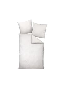 Janine® - Bettwäsche 2 teilig - Mako-Soft-Seersucker, Baumwolle, bügelfrei, uni - Hellgrau