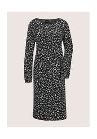 MADELEINE - Modernes Jersey-Kleid mit Leo-Print - schwarz / wollweiß