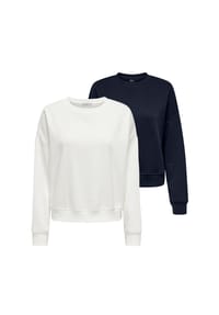 ONLY® - Damen Sweatshirt 2er Pack - ONLSWEAT LIFE CREW OVERSIZE SWT, Rundhals, Baumwoll-Mix - Blau
