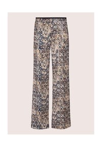 MADELEINE - Weite Bügelfalten-Hose mit Pailletten - schwarz / wollweiß / multicolor