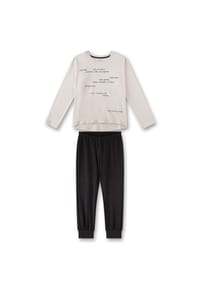 Sanetta - Mädchen Schlafanzug, 2-tlg. Set - lang, Pyjama, Baumwolle, Motiv - Beige/Braun