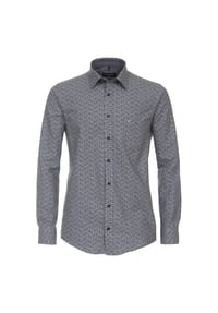 CASAMODA - Herren Freizeithemd Print Casual Fit - Mittelblau