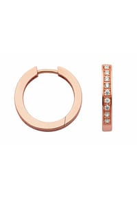 Adelia's - Damen 925 Silber Ohrringe   Creolen mit Zirkonia Ø 20,1 mm - rose
