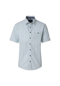 CASAMODA - Herren Freizeithemd Kurzarm Print Casual Fit - Hellgrün
