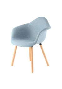 Kayoom - Stuhl Winston 310 2er-Set blau – eiche , modern - blau