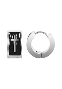 Adelia's Cross Collection - Ohrringe – Creole Kreuz aus Edelstahl - schwarz