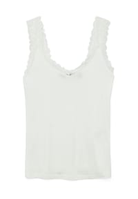 VERO MODA® - Top, V-Ausschnitt, Spitze, für Damen - 175598 SNOW WHITE