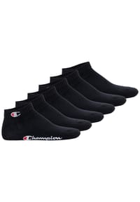 Champion® - Unisex Socken, 6er Pack - Quarter Socken, Basic, Logo - Blau/Weiß/Grau