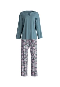 CALIDA - Damen Pyjama, lang Autumn Dreams - smoke blue