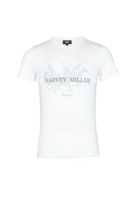HARVEY MILLER - T-Shirt Kurzarmshirt Horses - dunkelblau
