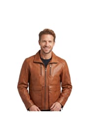 JILANI - Jilani - Herren Lederjacke Lammnappa cognac - cognac
