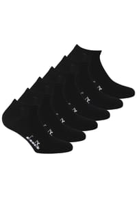 diadora - Unisex Sneaker Socken, 6er Pack - Sportsocken, Mercerisierte Baumwolle, Logo, einfarbig - Schwarz