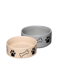 Ritzenhoff & Breker Futternäpfe Mika Dog ø 18,5 cm 2er Set beige-grau - MIKA - beige-grau